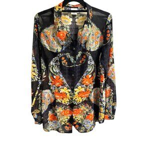 ✌️ 2/$40 ✌️ Cabi Womens Sheer Floral Button-Up Blouse Size Medium